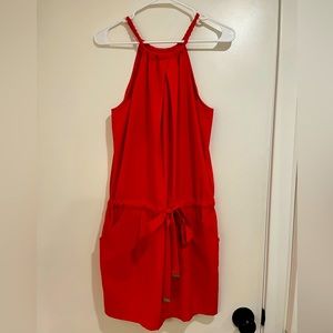 Red jumper style mini dress